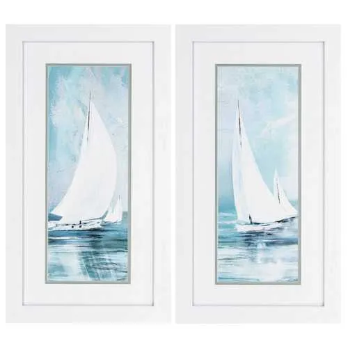 15" X 27" White Frame Soft Sail (Set of 2)