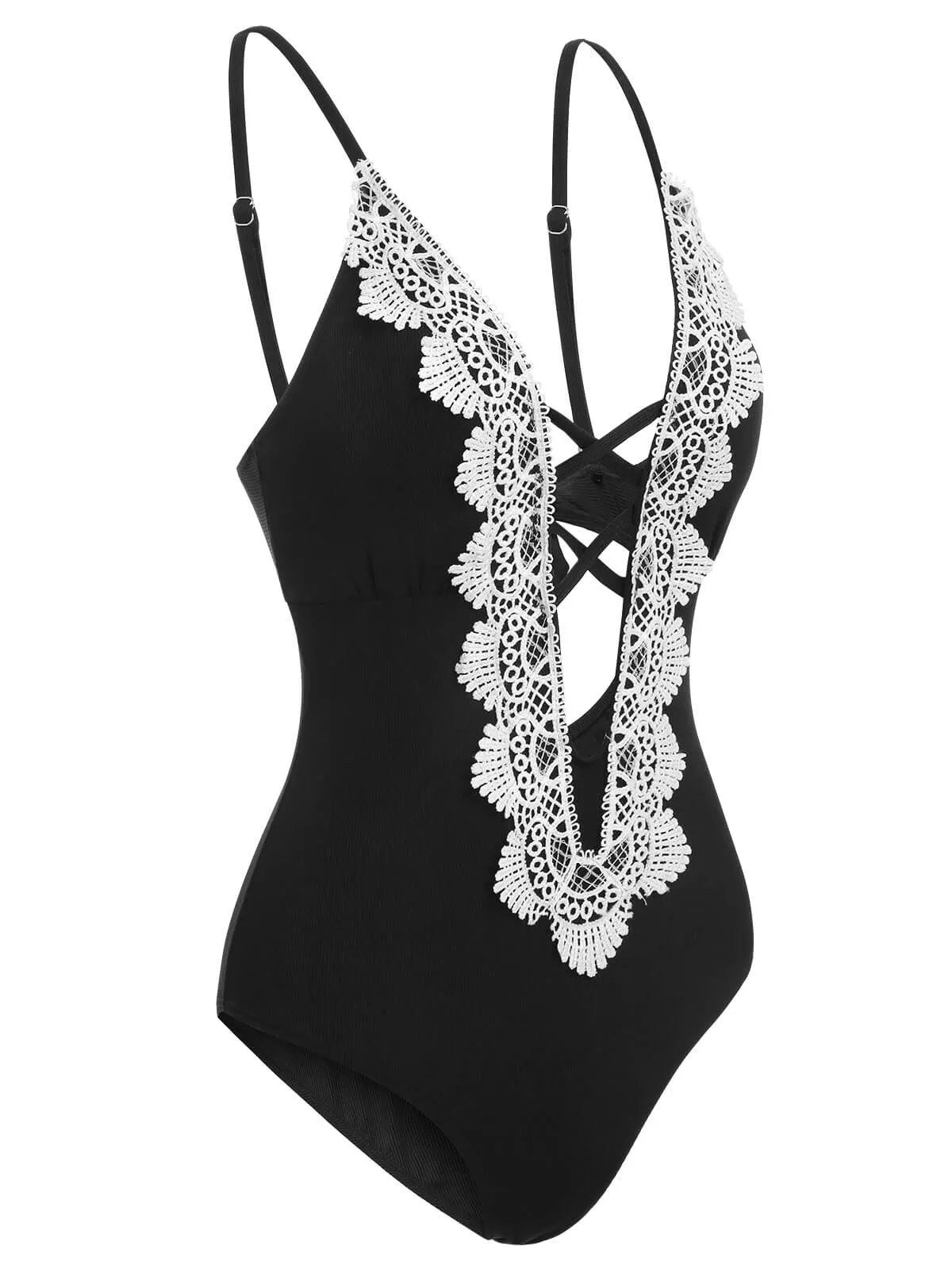 1930s Lace Knitted One-Piece Swimsuit