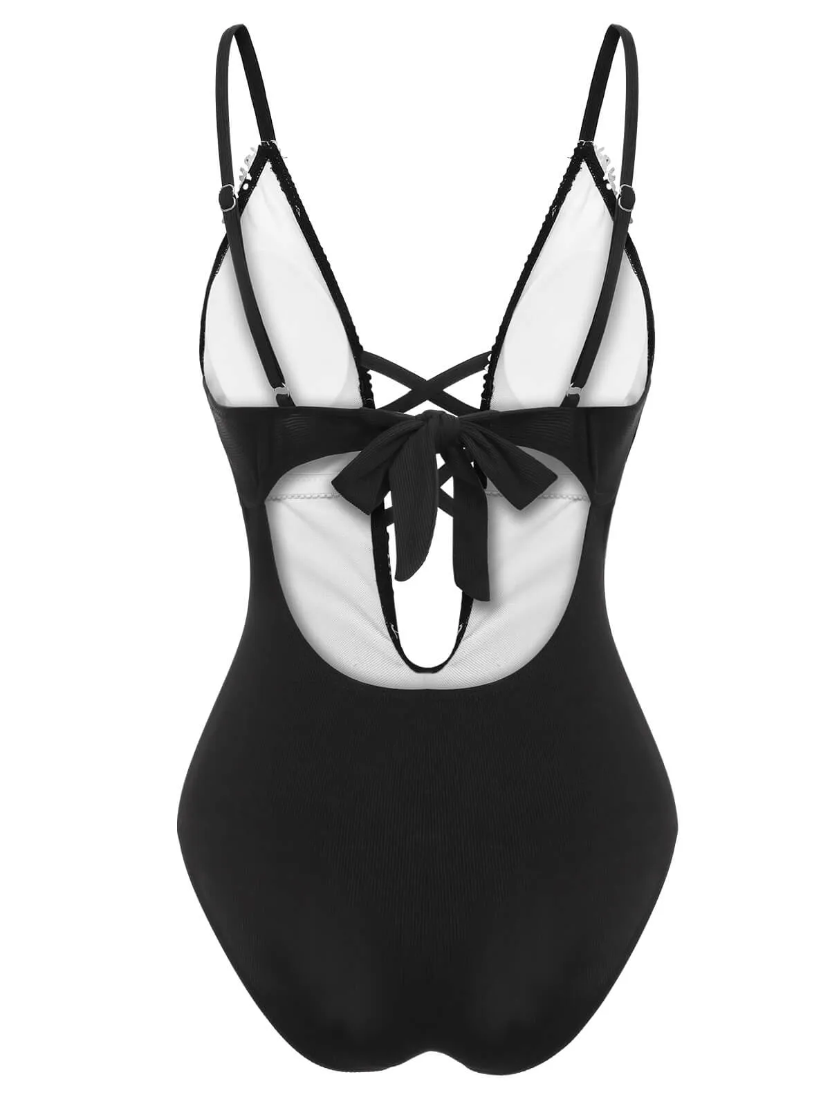 1930s Lace Knitted One-Piece Swimsuit