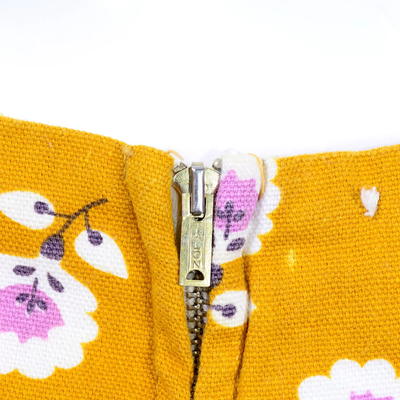 ﻿1960s Mustard Yellow Floral Two Piece Swimsuit or Playsuit