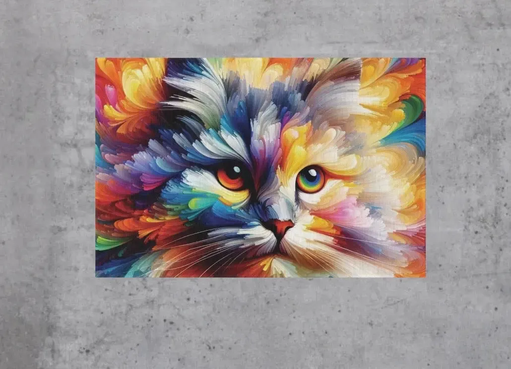 Abstract Rainbow Cat- Indoor/Outdoor Rug