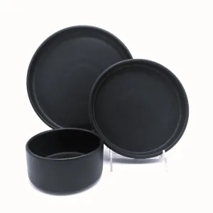 American Modern Dinnerware Set - 3 piece - Matte Black