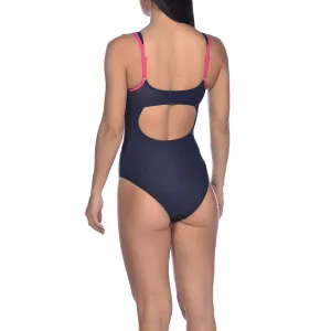Arena BodyLift One Piece Swimsuit with Arena Cutout Back, Black/White