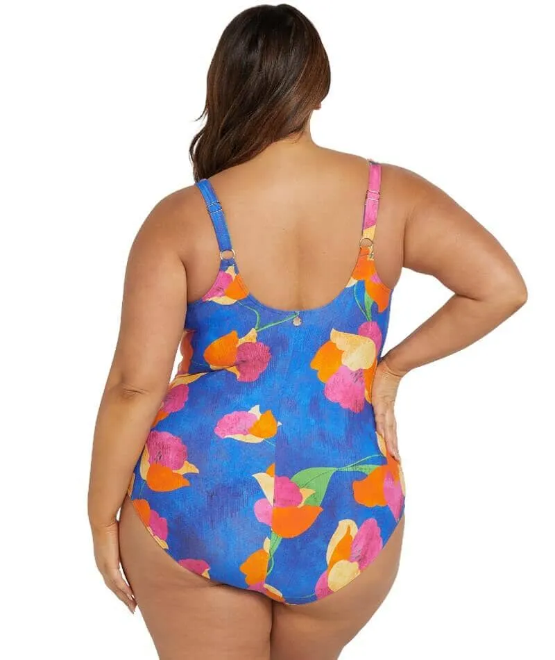 Artesands Au Contraire Delacroix Cross Front D-G Cup One Piece Swimsuit - Blue