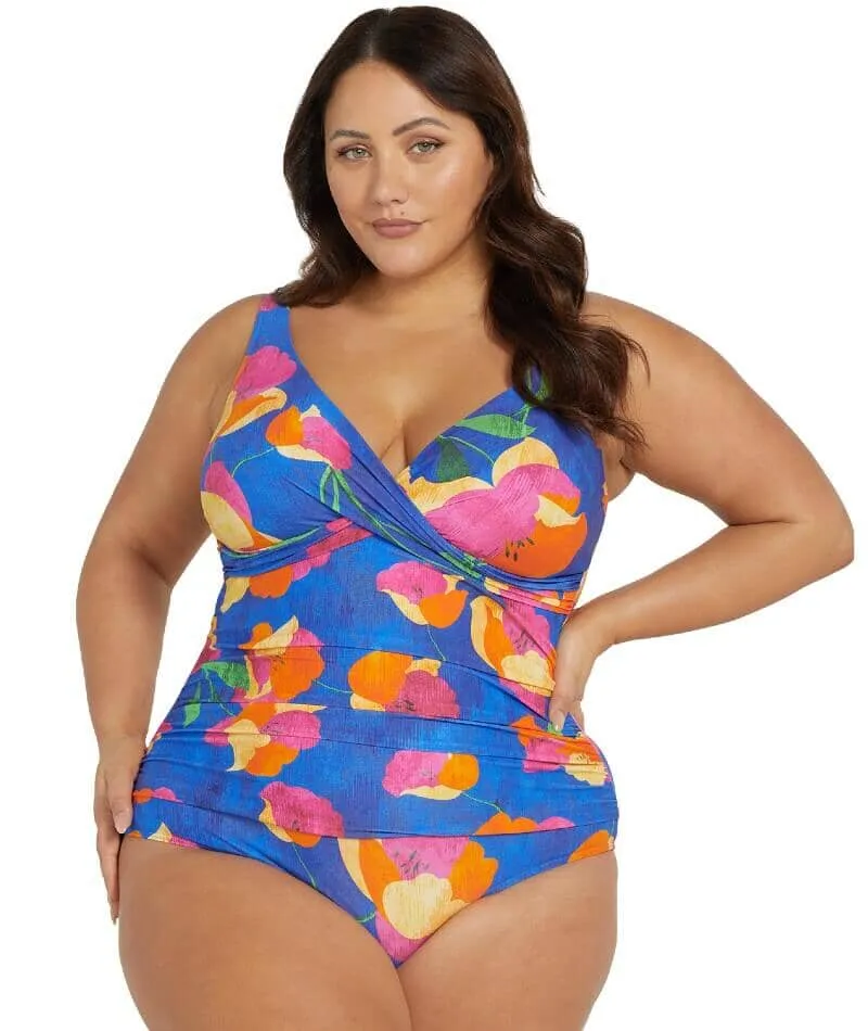 Artesands Au Contraire Delacroix Cross Front D-G Cup One Piece Swimsuit - Blue