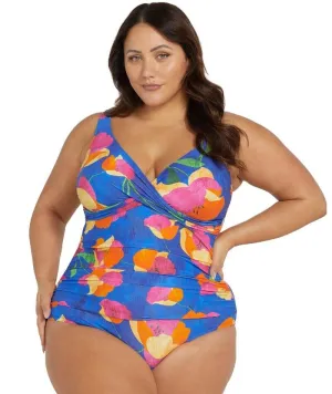 Artesands Au Contraire Delacroix Cross Front D-G Cup One Piece Swimsuit - Blue