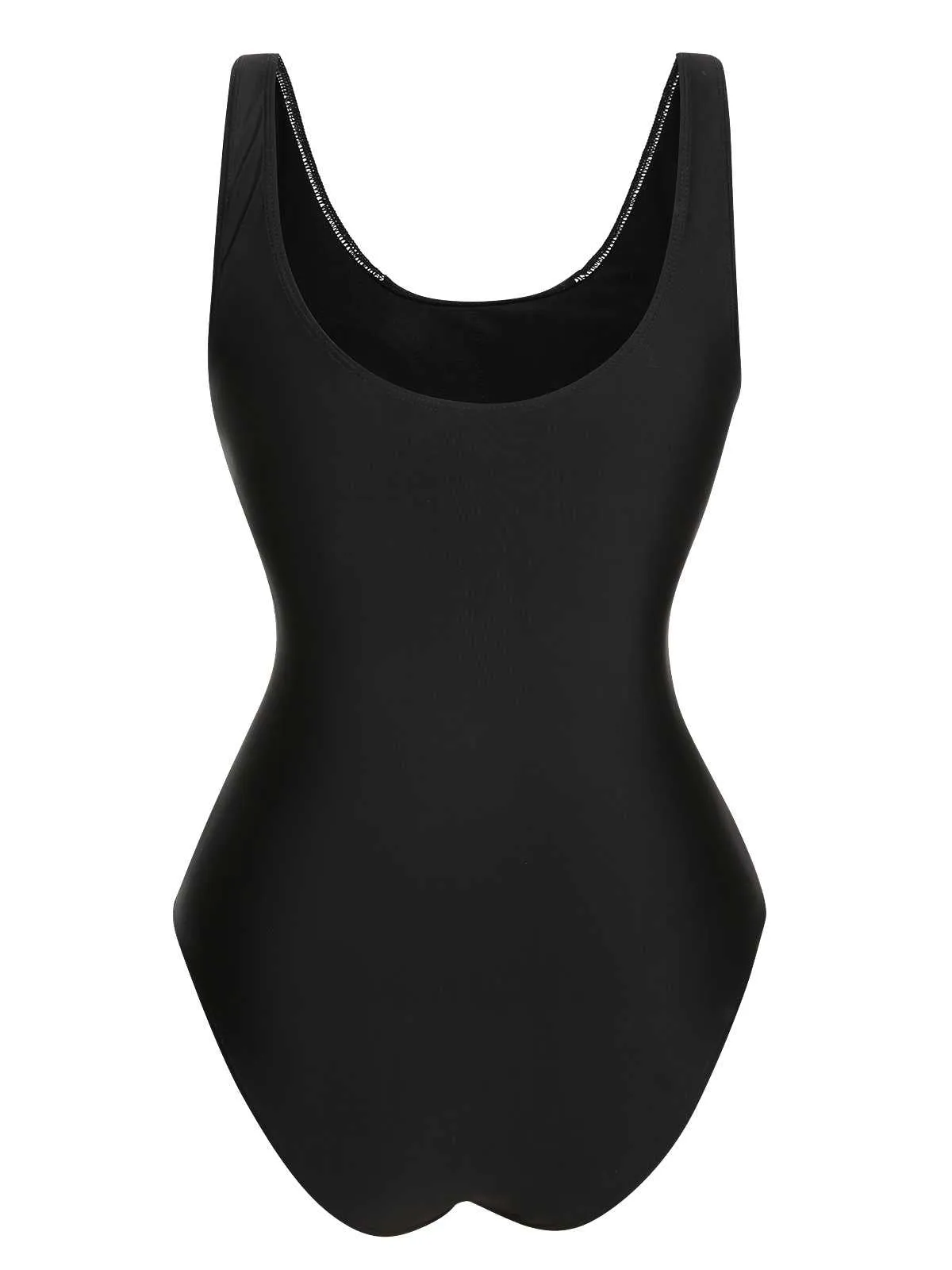 Black 1940s Contrast One-Piece Swimsuit