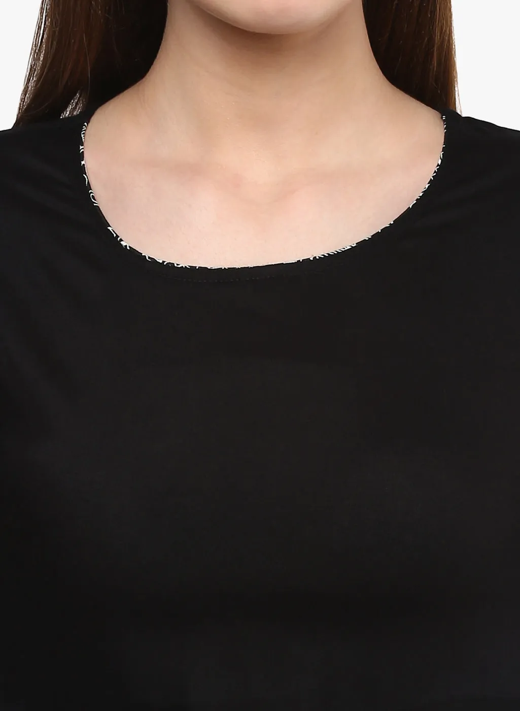Black Rayon A-line Kurti Plus size