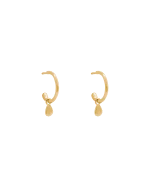 BLOOM DROP HOOPS (18K GOLD PLATED)