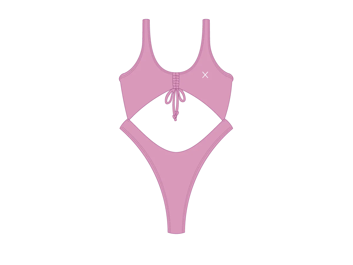 Blush Pink Front Tie One Piece