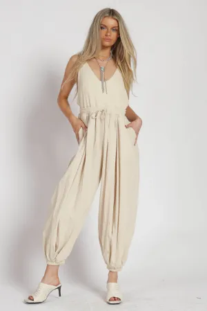 Bone Mix Media Jumpsuit