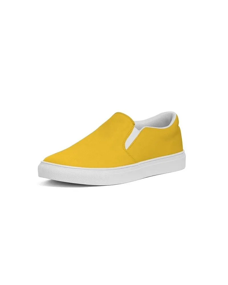 Bright Orange Yellow Slip-On Canvas Sneakers | Men's | Bright Pure Orange Yellow | C0M25Y100K0