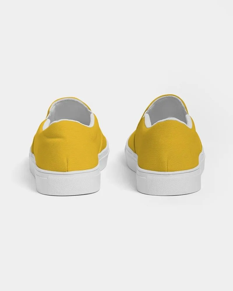 Bright Orange Yellow Slip-On Canvas Sneakers | Men's | Bright Pure Orange Yellow | C0M25Y100K0