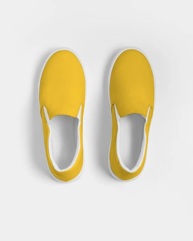 Bright Orange Yellow Slip-On Canvas Sneakers | Men's | Bright Pure Orange Yellow | C0M25Y100K0