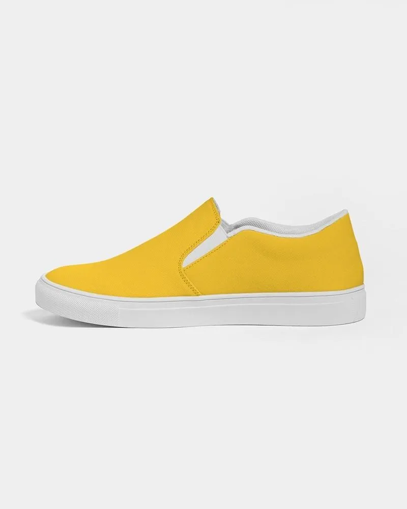 Bright Orange Yellow Slip-On Canvas Sneakers | Men's | Bright Pure Orange Yellow | C0M25Y100K0