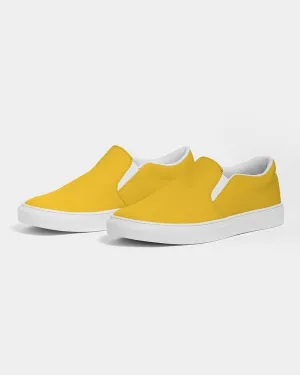 Bright Orange Yellow Slip-On Canvas Sneakers | Men's | Bright Pure Orange Yellow | C0M25Y100K0