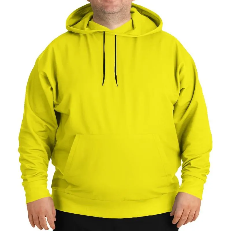 Bright Yellow Hoodie | Unisex | with PLUS sizes | Bright Pure Yellow | C0M0Y100K0