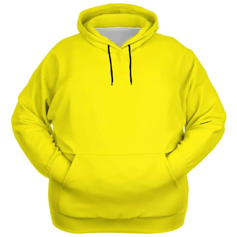 Bright Yellow Hoodie | Unisex | with PLUS sizes | Bright Pure Yellow | C0M0Y100K0