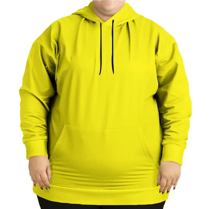 Bright Yellow Hoodie | Unisex | with PLUS sizes | Bright Pure Yellow | C0M0Y100K0
