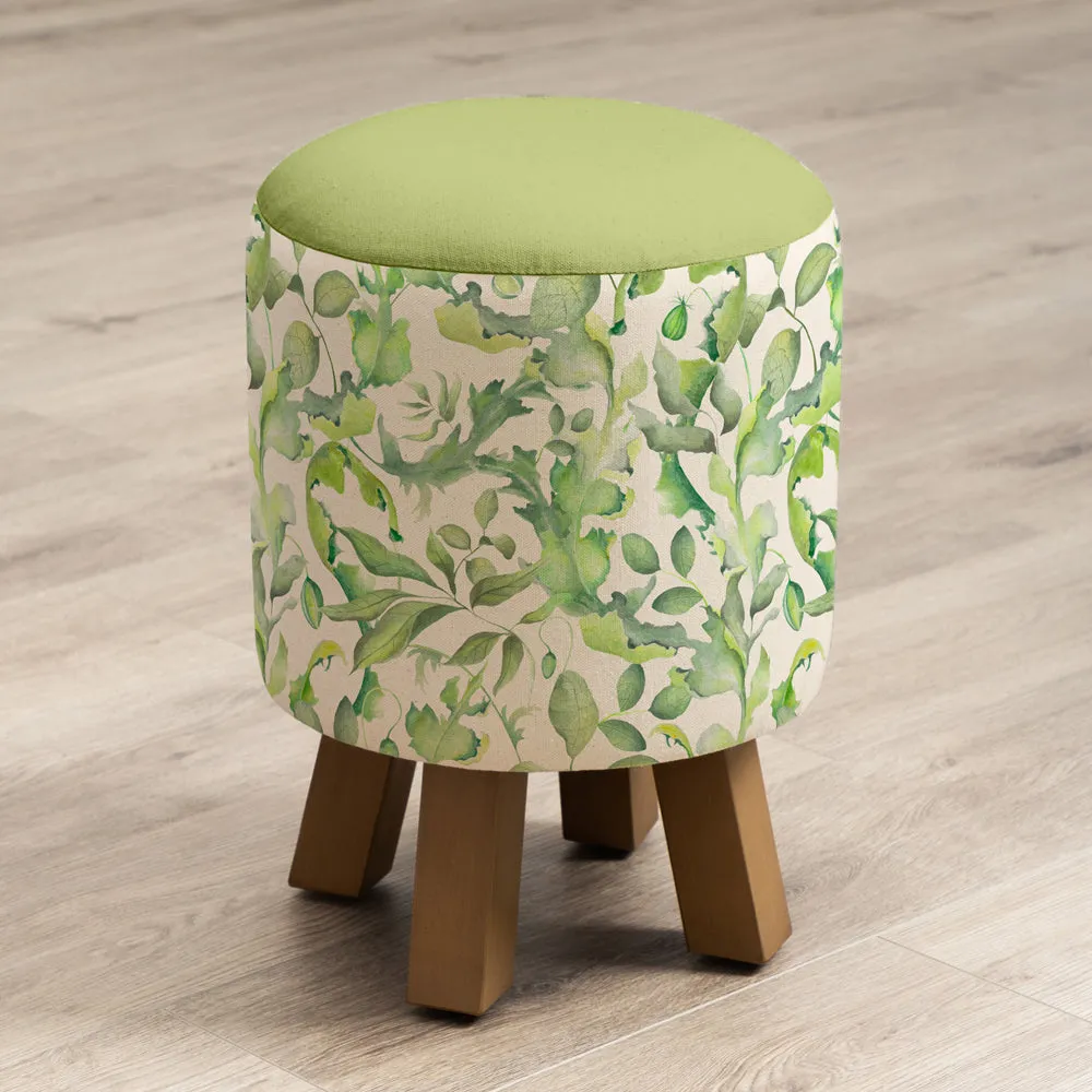 Claudia Monty Round Footstool Cream