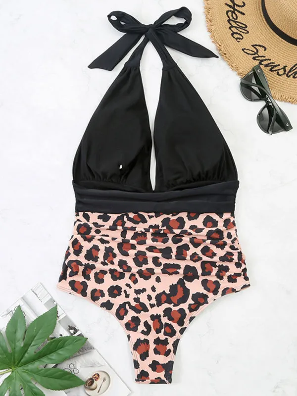 Colorblock One Piece Bikini! - Wireless Belly-covering Swimwear