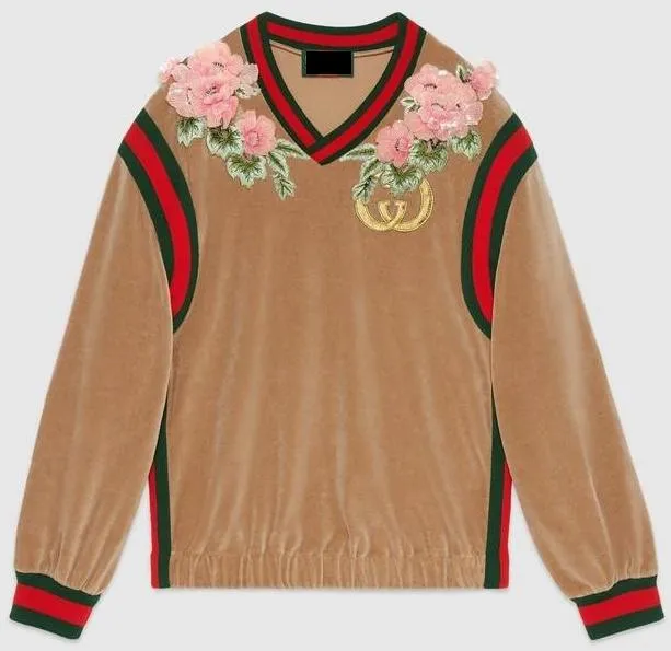 Dapper Dan Floral Appliques Sweater