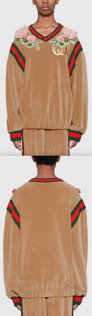 Dapper Dan Floral Appliques Sweater