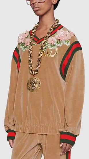 Dapper Dan Floral Appliques Sweater
