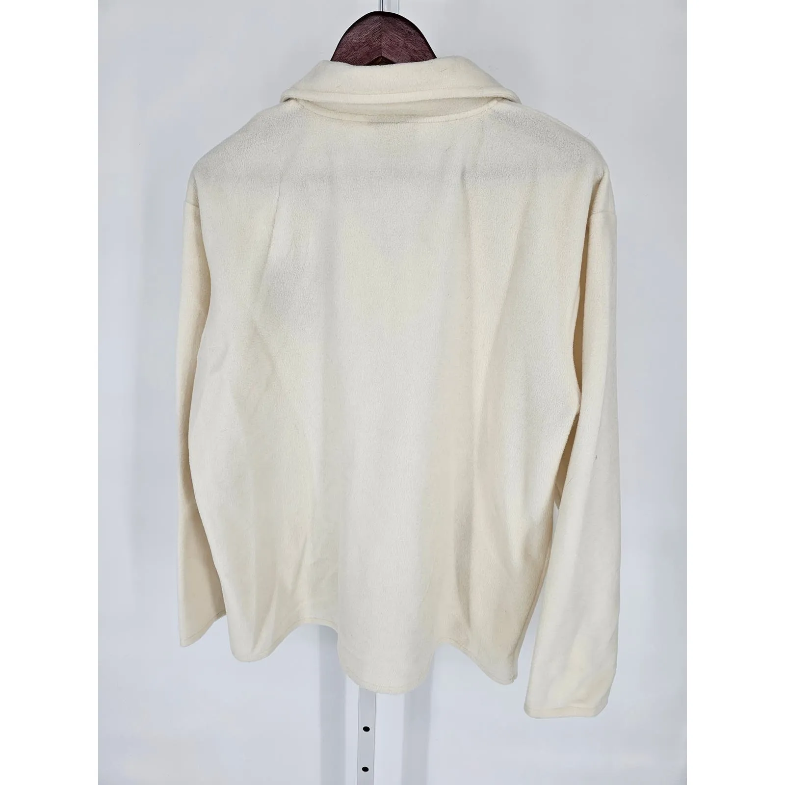 Decorated Originals Womens Sz 1X Fleece Jacket Cream Cardinal Bird Embellished