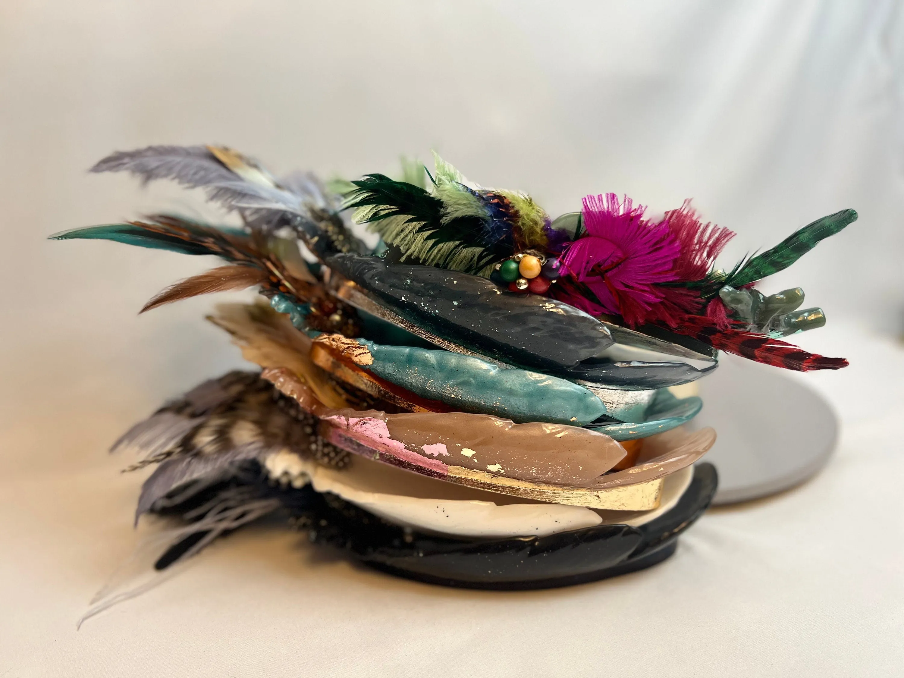 Embellished Vintage Jeweled Peacock Trinket Dish