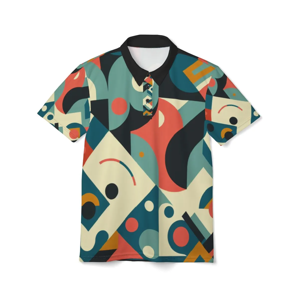 Geometric Pattern Polo Shirt