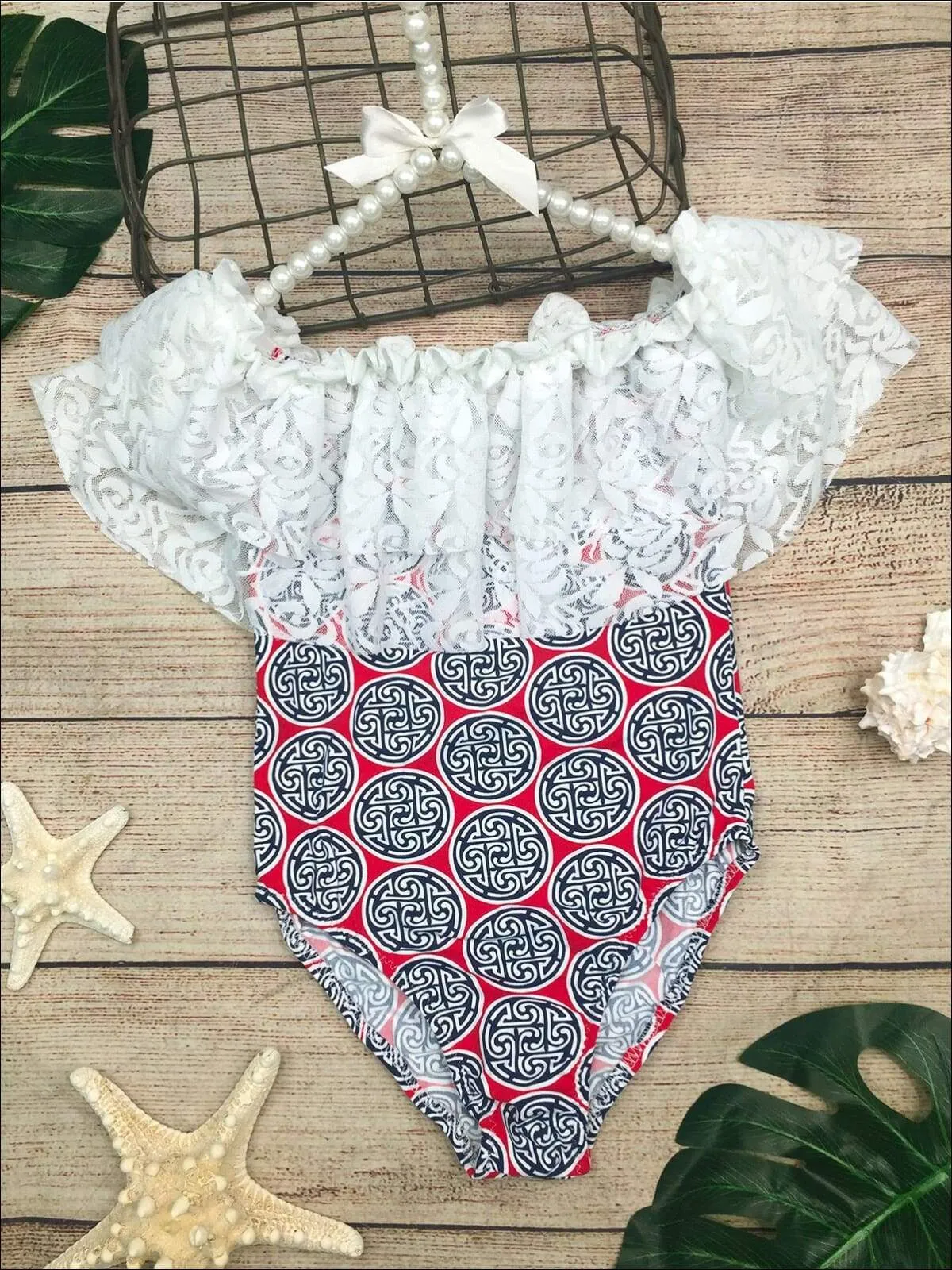 Girls Amazing Waves One Piece Swimsuit