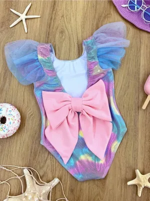 Girls Be the Sunshine in the Rain One Piece Swimsuit
