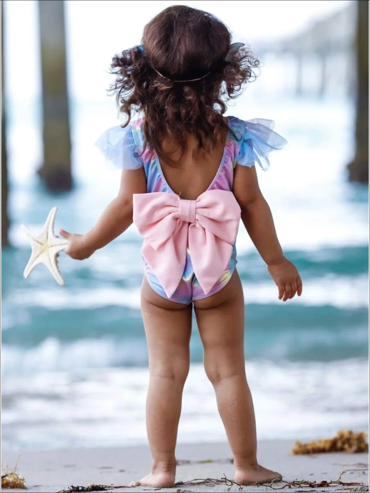 Girls Be the Sunshine in the Rain One Piece Swimsuit