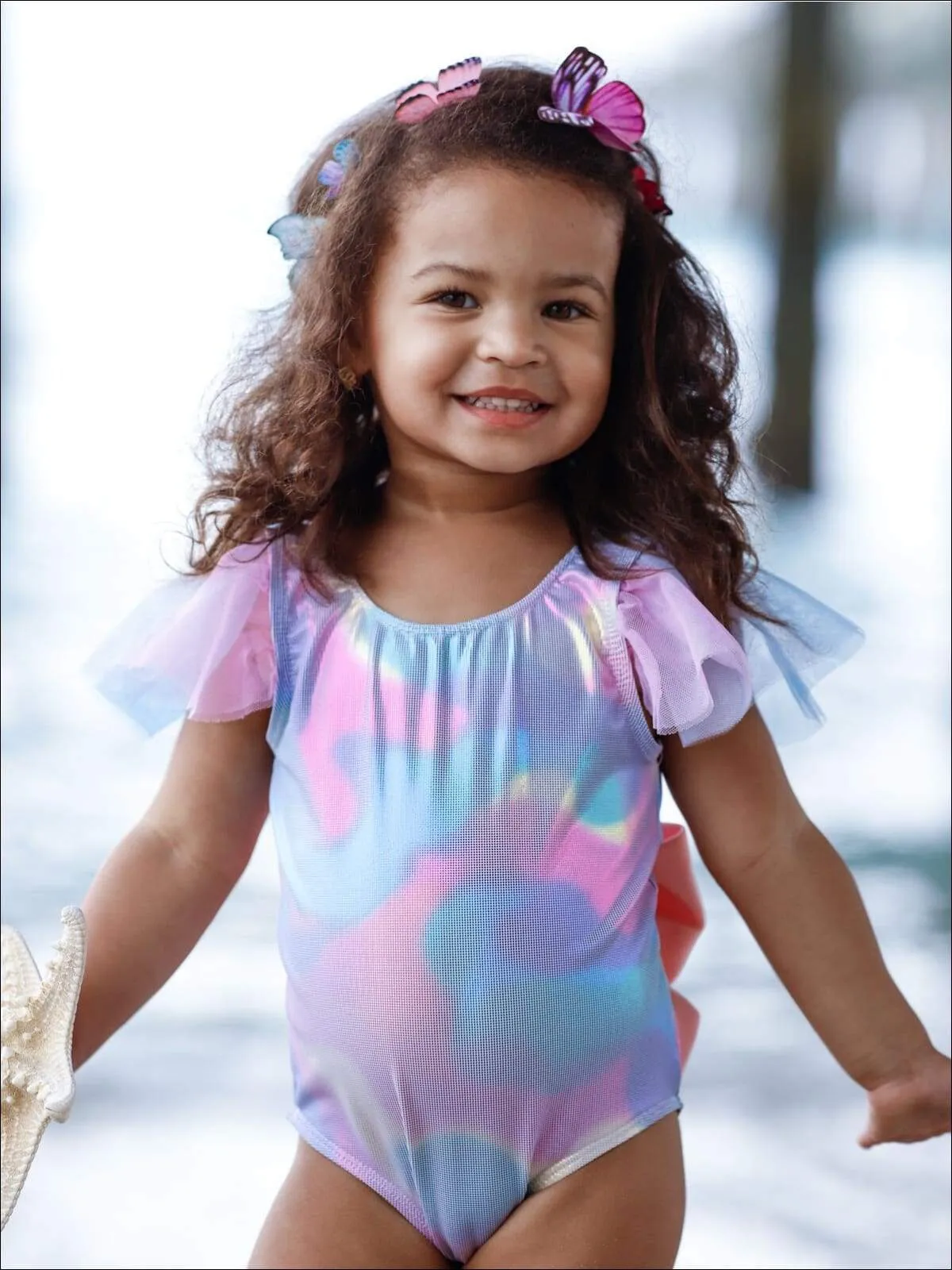 Girls Be the Sunshine in the Rain One Piece Swimsuit
