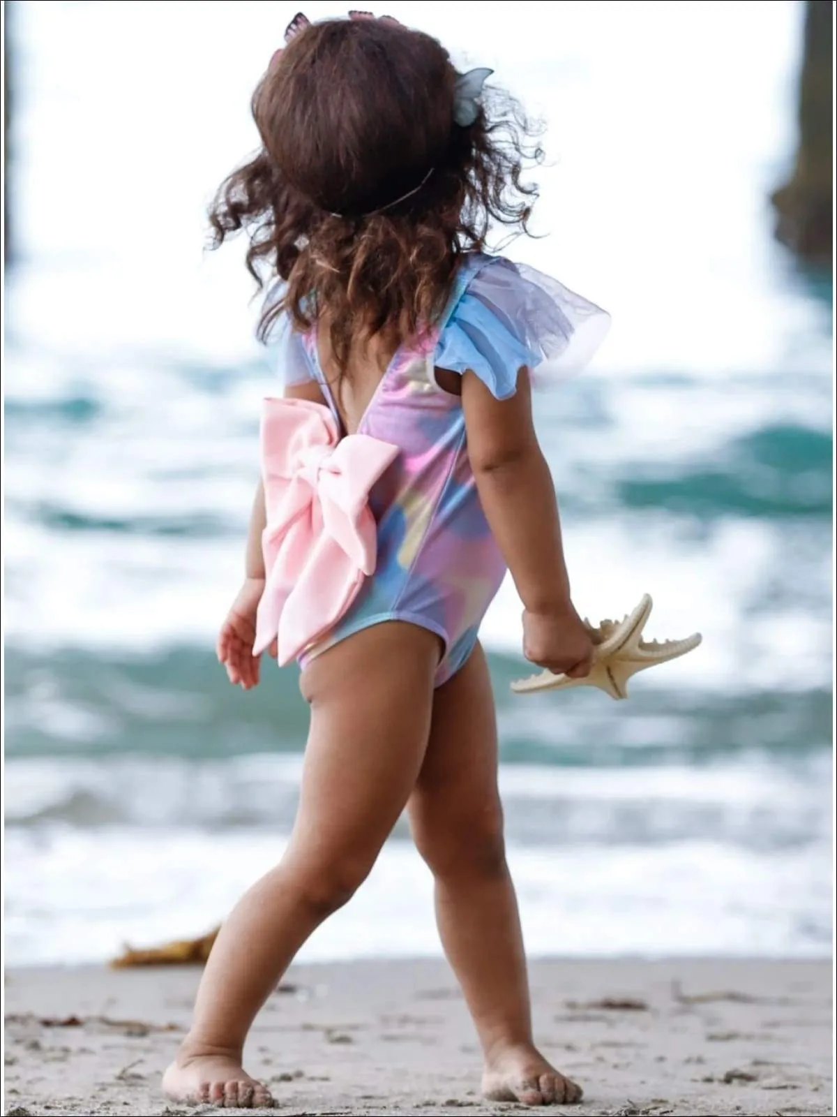 Girls Be the Sunshine in the Rain One Piece Swimsuit