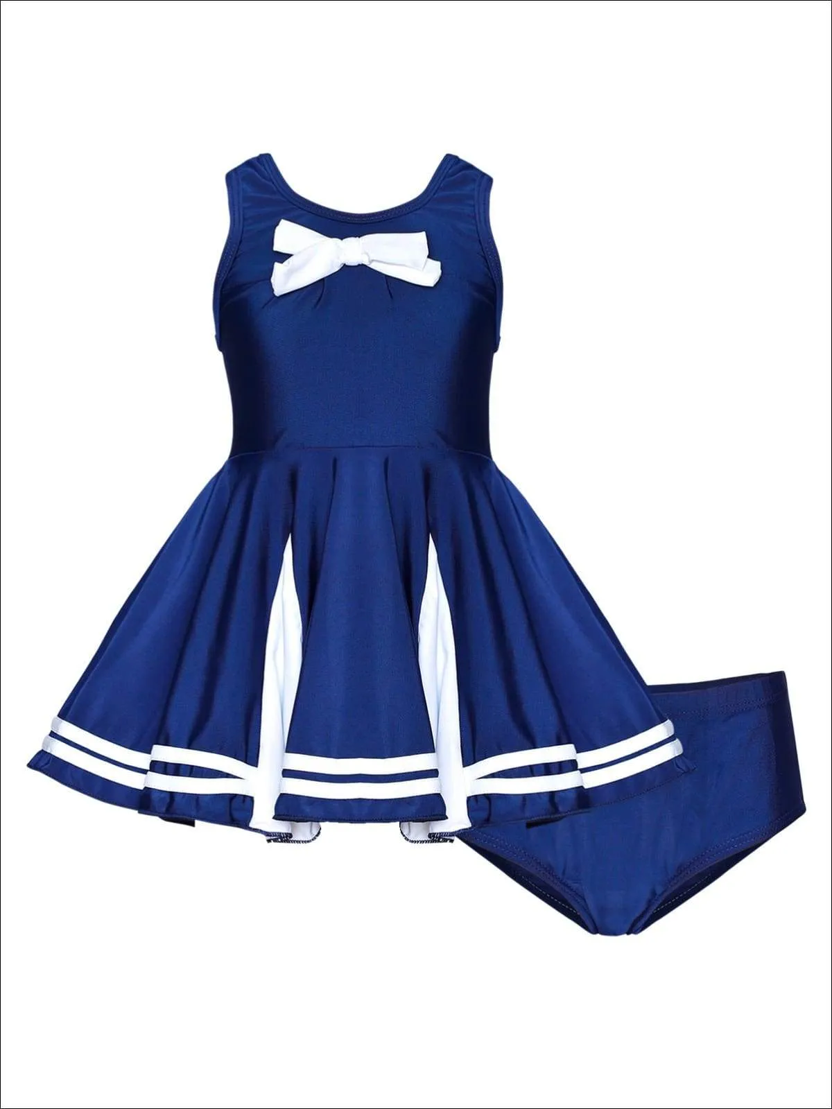 Girls Board The Yacht Two Piece Swimsuit with Bow
