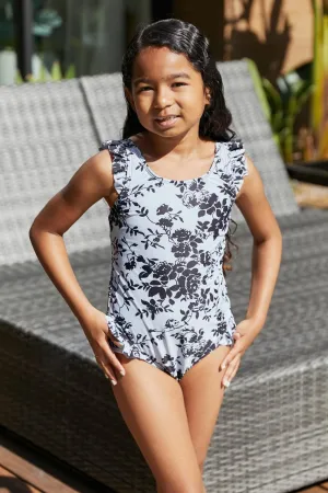 Girls Marina West Swim Côte d'Azur Ruffle Trim One-Piece Swimsuit