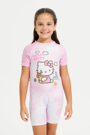 Girls Pink Hello Kitty Swimsuits