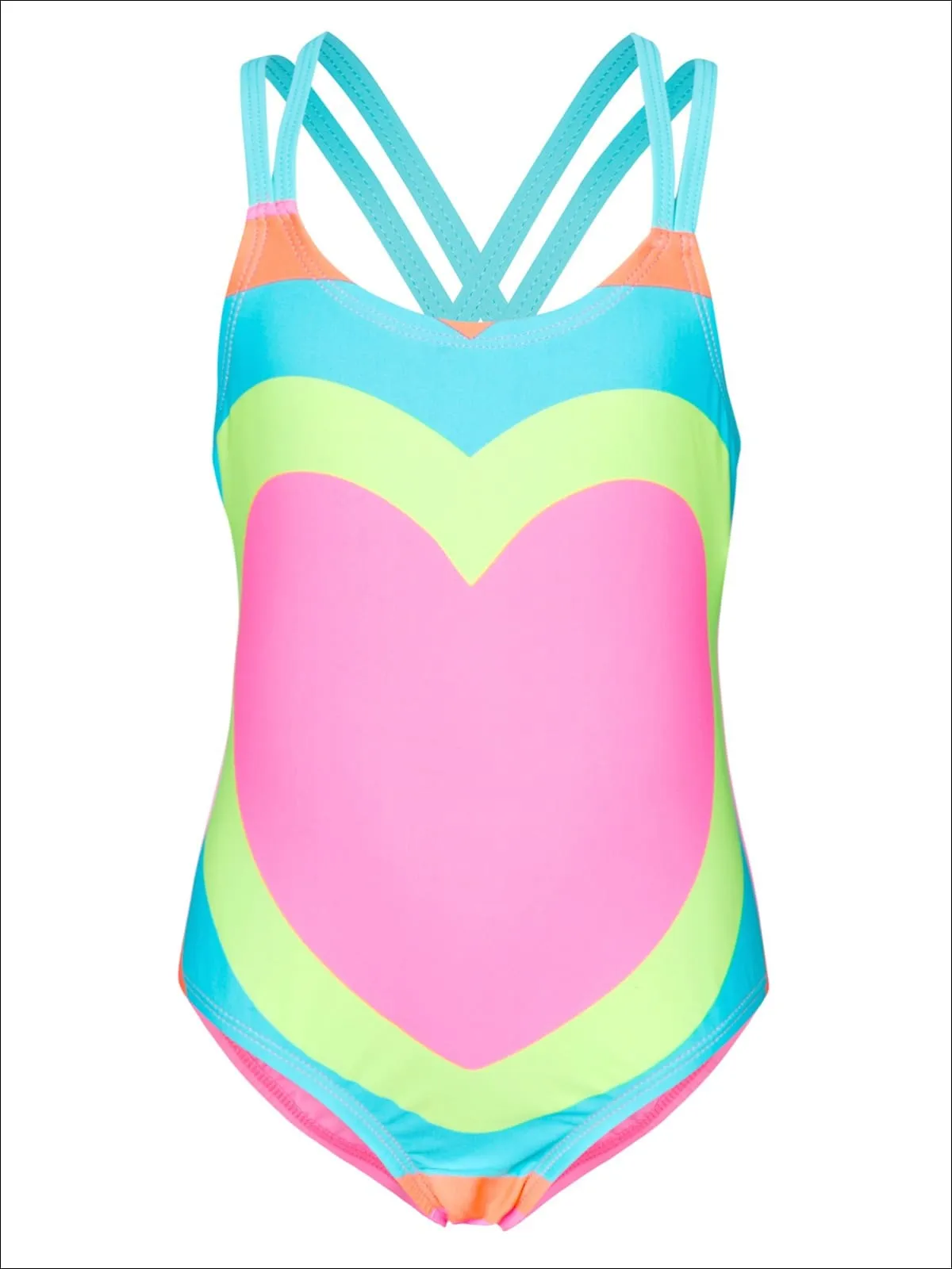 Girls We Love Girls with a Big Heart One Piece Swimsuit