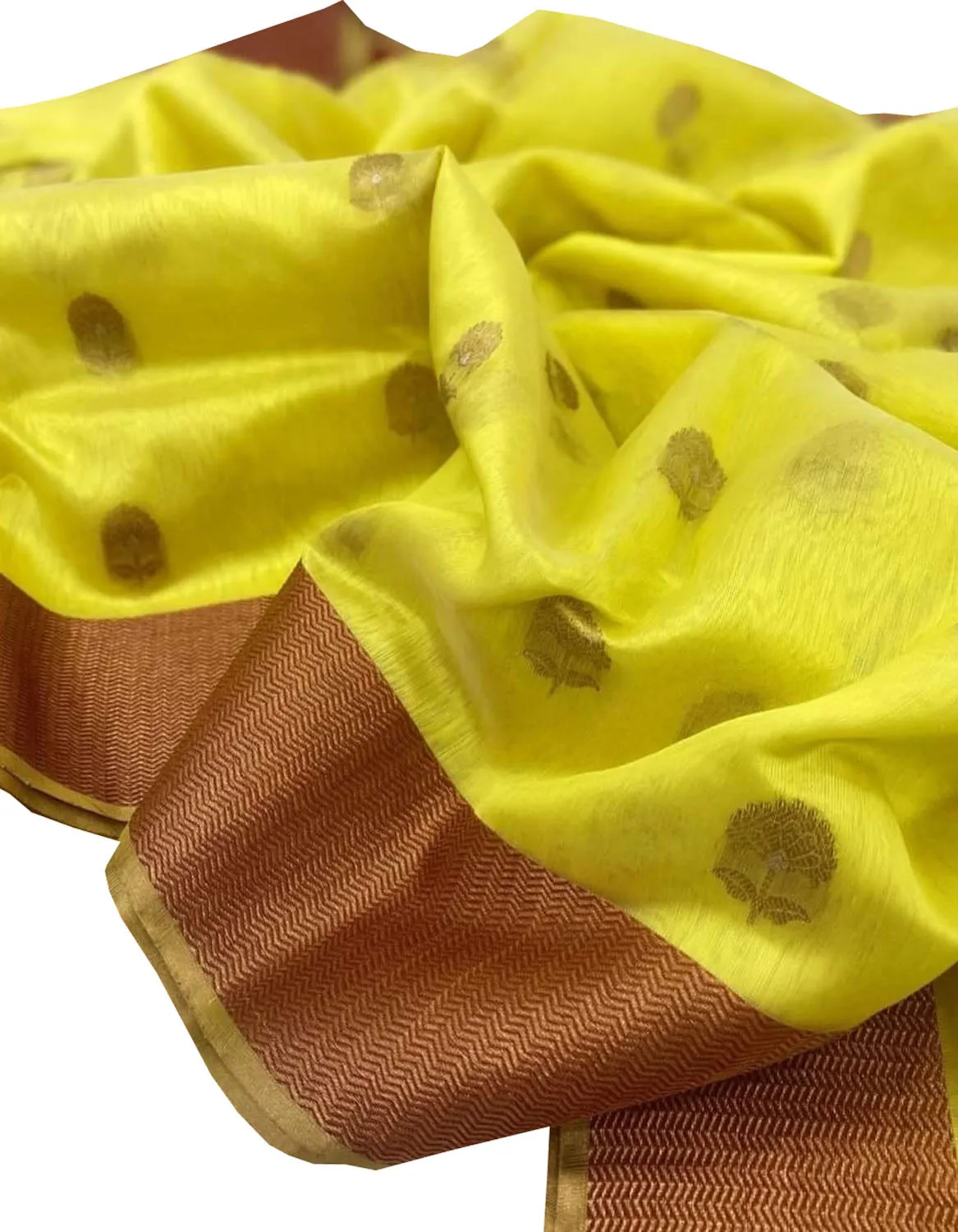 Golden Glow: Chanderi Handloom Silk Saree