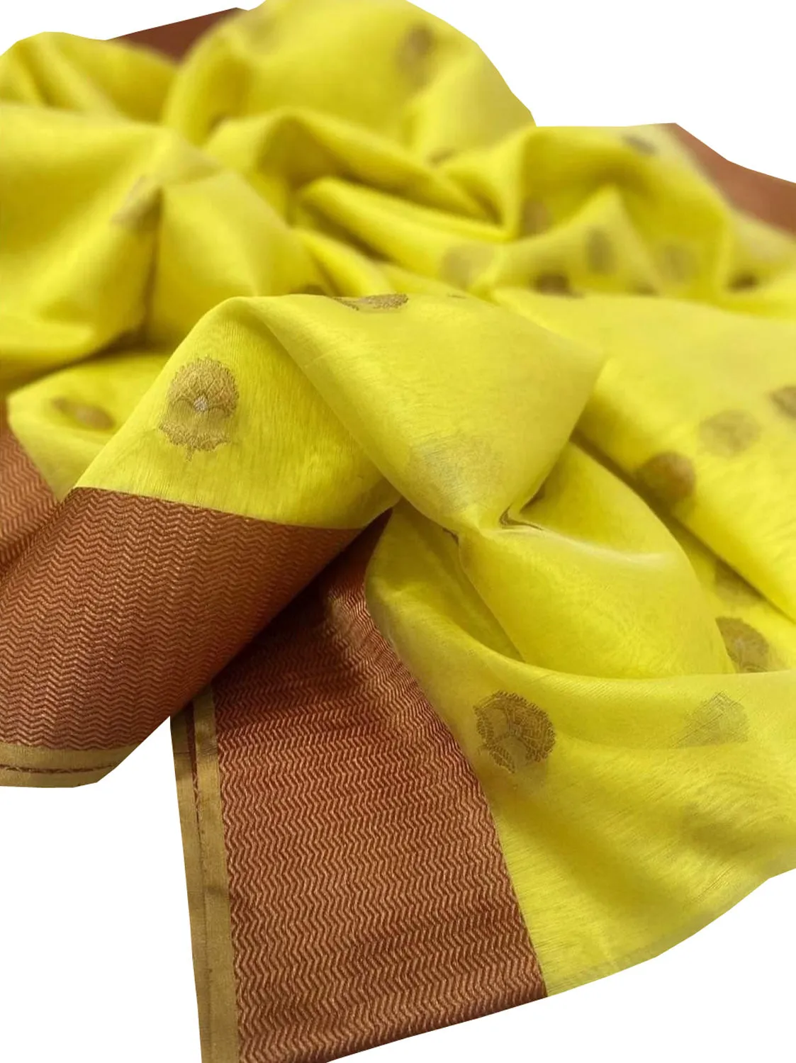 Golden Glow: Chanderi Handloom Silk Saree