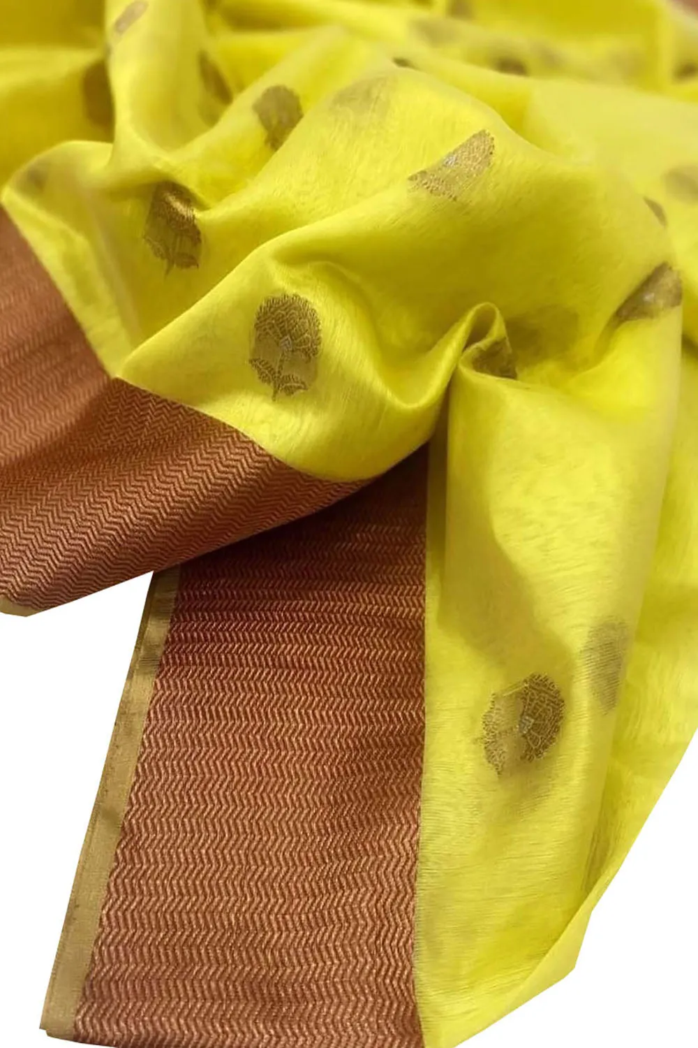 Golden Glow: Chanderi Handloom Silk Saree