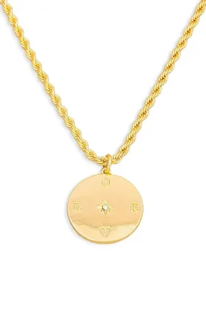Love Letters Coin Pendant Rope Chain Necklace