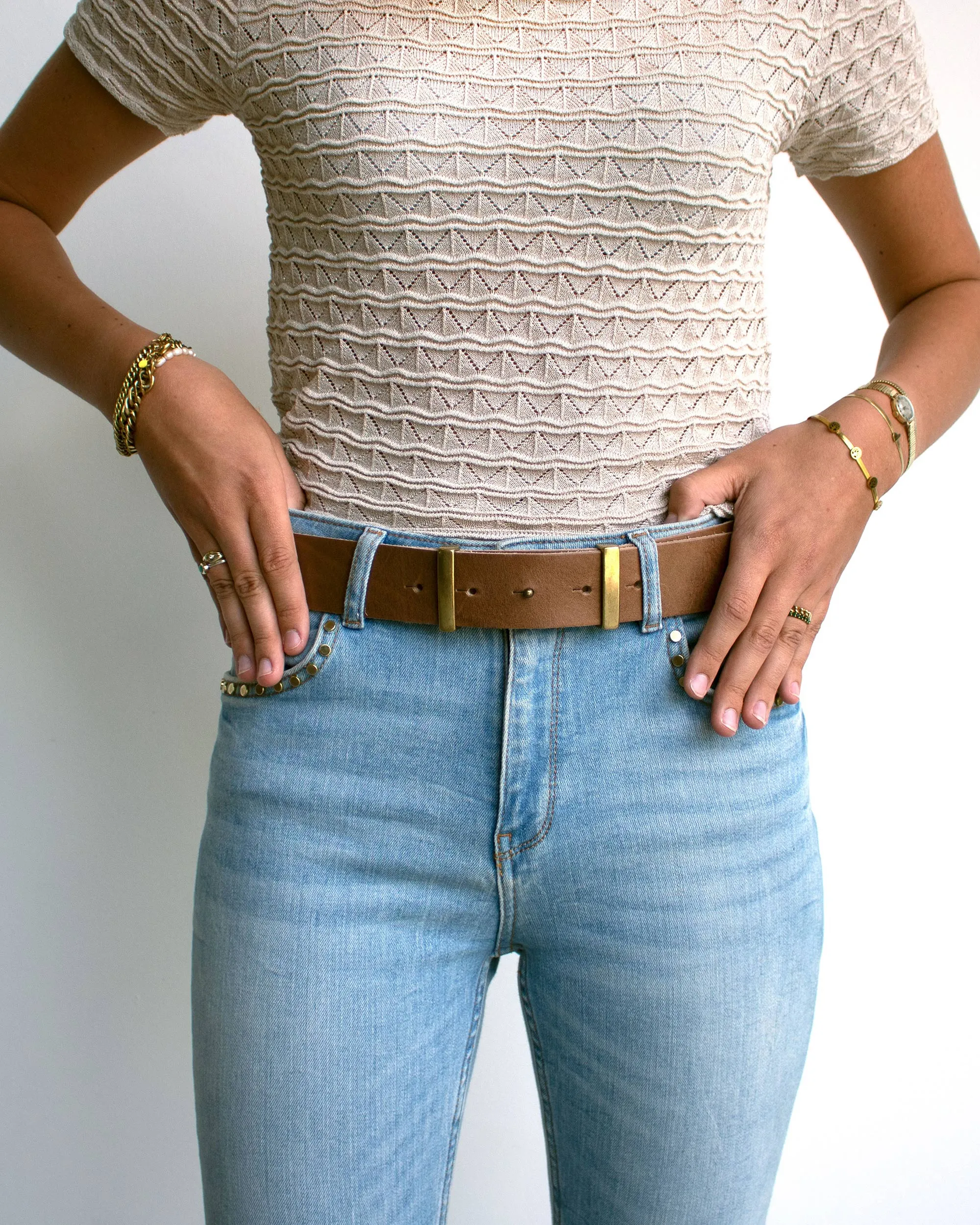 MADE TO ORDER Jip | Slimming Buckleless Leather Belt