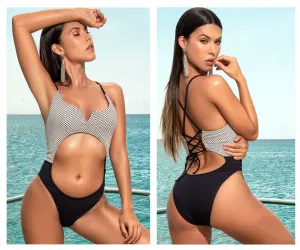 Mapale One Piece Swimsuit Color Black-White
