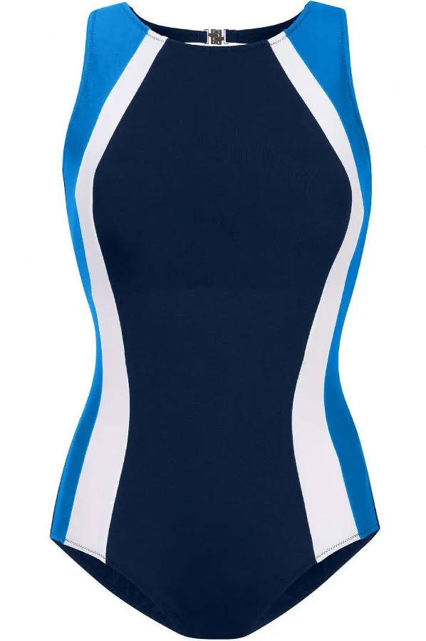 Mastectomy Swimsuit 'Zambezi  Polyester One Piece' Navy