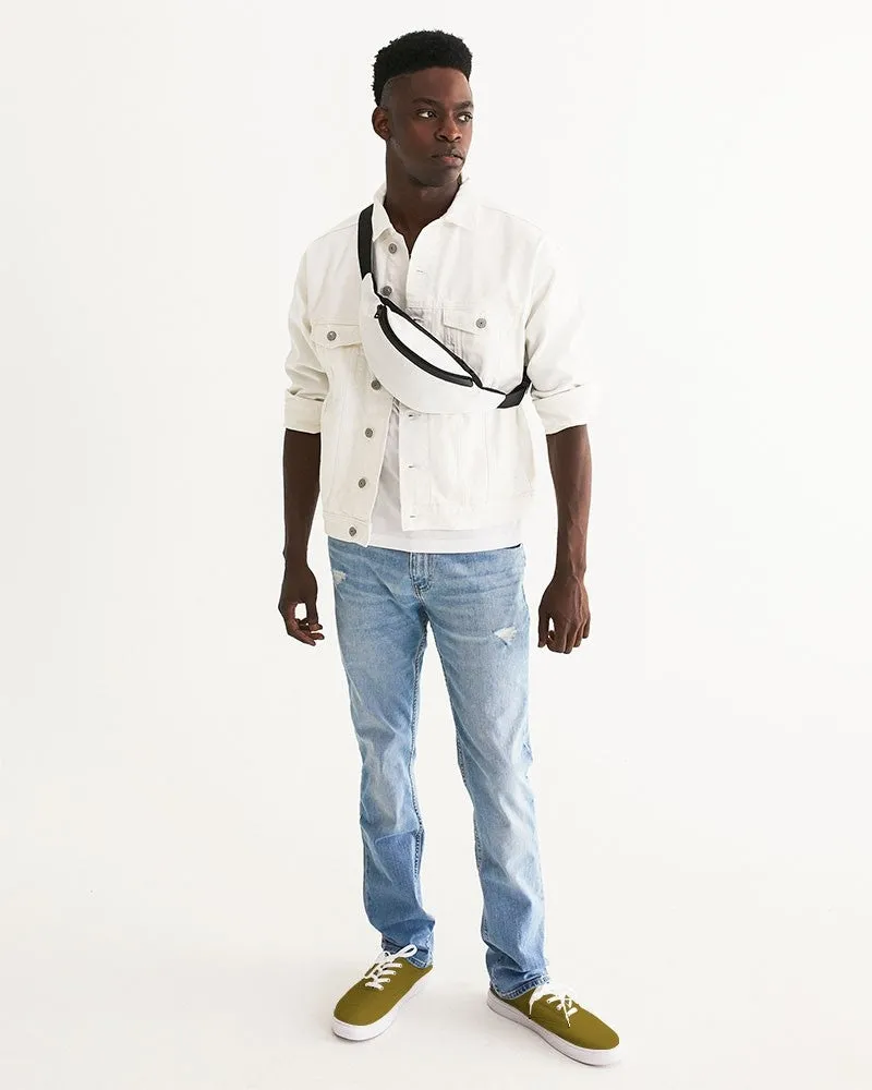 Medium Dark Orange Yellow Men's Canvas Sneakers | Men's | Medium Dark Pure Orange Yellow | C0M25Y100K60