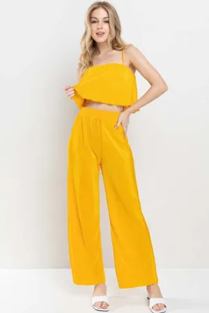 Mustard Plisse Set