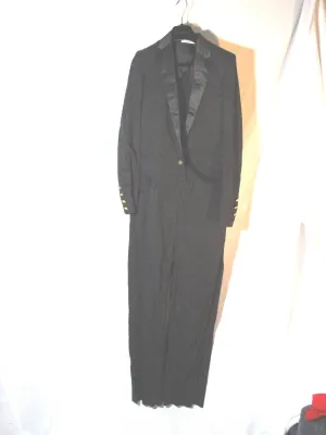 NEW NWT CELINE FRANCE One Piece TUXEDO Pant Suit 36 BLACK FORMAL